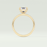2.0 CT Emerald Cut Pave Lab-Grown Diamond Engagement Ring 6