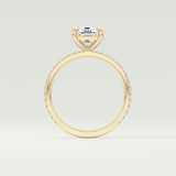 2.0 CT Emerald Cut Pave Lab-Grown Diamond Engagement Ring 7