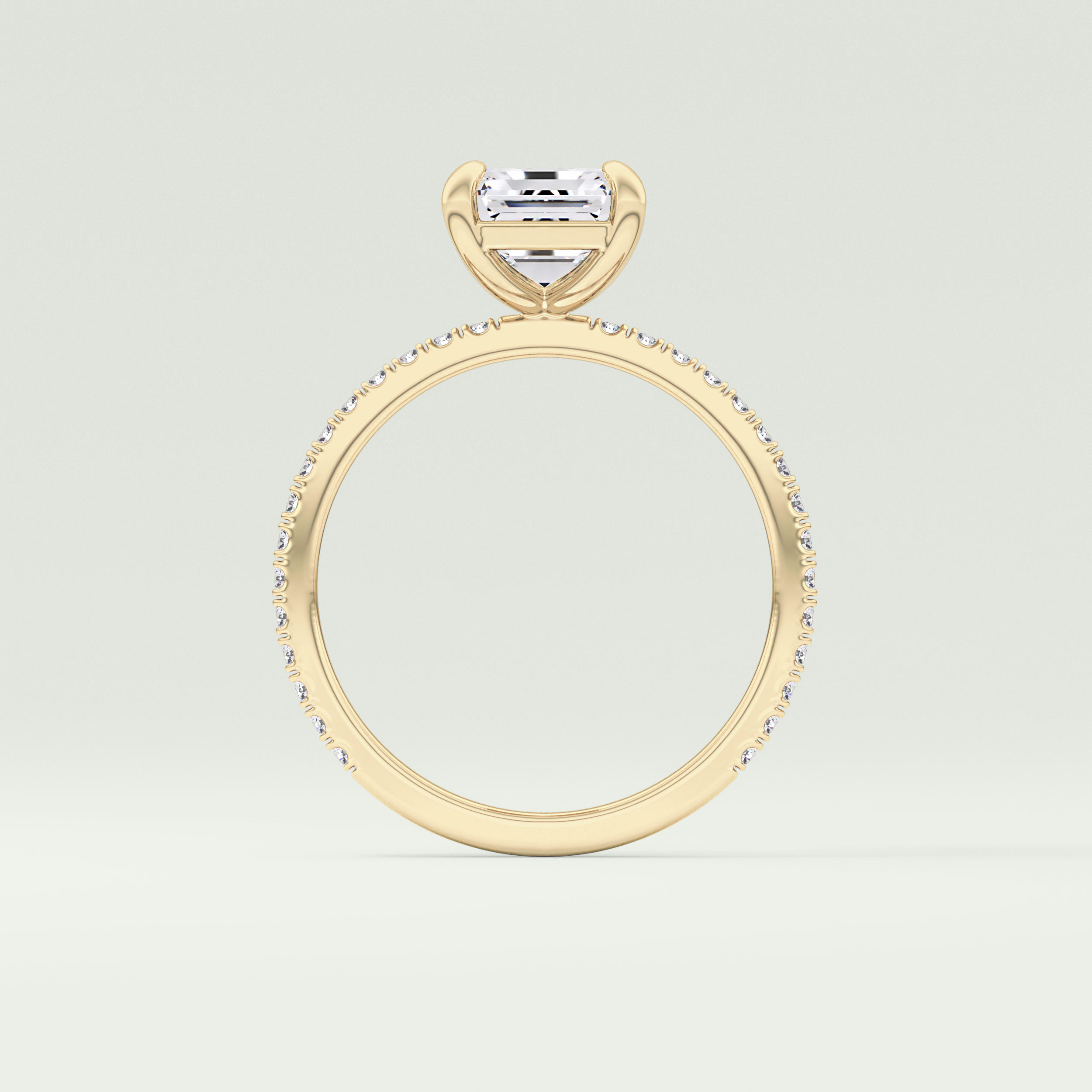2.0 CT Emerald Cut Pave Lab-Grown Diamond Engagement Ring 7