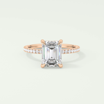 2.0 CT Emerald Cut Pave Lab-Grown Diamond Engagement Ring 8