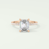2.0 CT Emerald Cut Pave Lab-Grown Diamond Engagement Ring 8