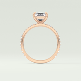 2.0 CT Emerald Cut Pave Lab-Grown Diamond Engagement Ring 13