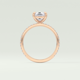 2.0 CT Emerald Cut Pave Lab-Grown Diamond Engagement Ring 14