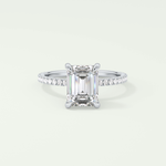 2.0 CT Emerald Cut Pave Lab-Grown Diamond Engagement Ring 15