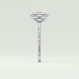 2.0 CT Emerald Cut Pave Lab-Grown Diamond Engagement Ring 18
