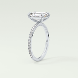 2.0 CT Emerald Cut Pave Moissanite Engagement Ring