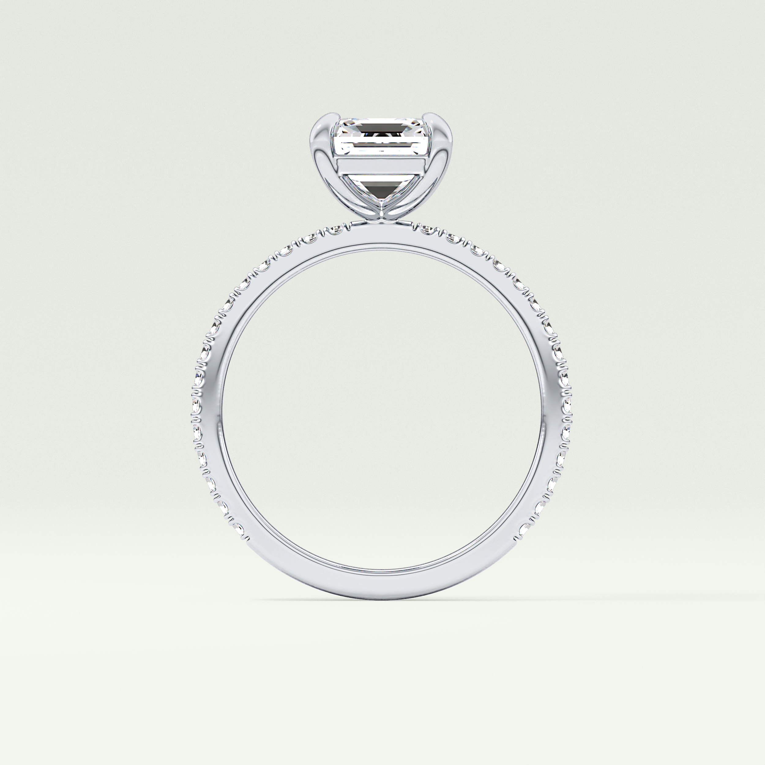 2.0 CT Emerald Cut Pave Lab-Grown Diamond Engagement Ring 20