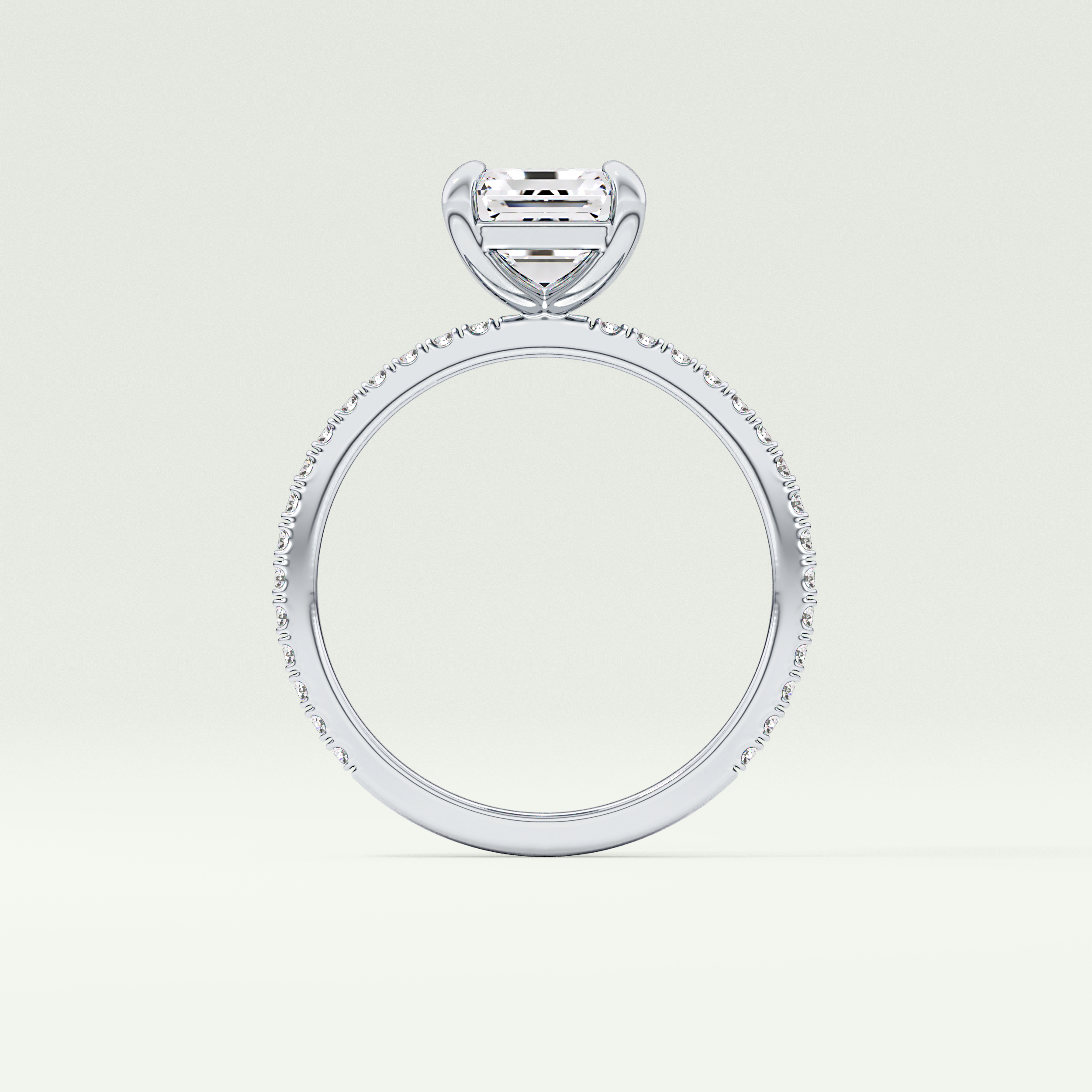 2.0 CT Emerald Cut Pave Lab-Grown Diamond Engagement Ring 21