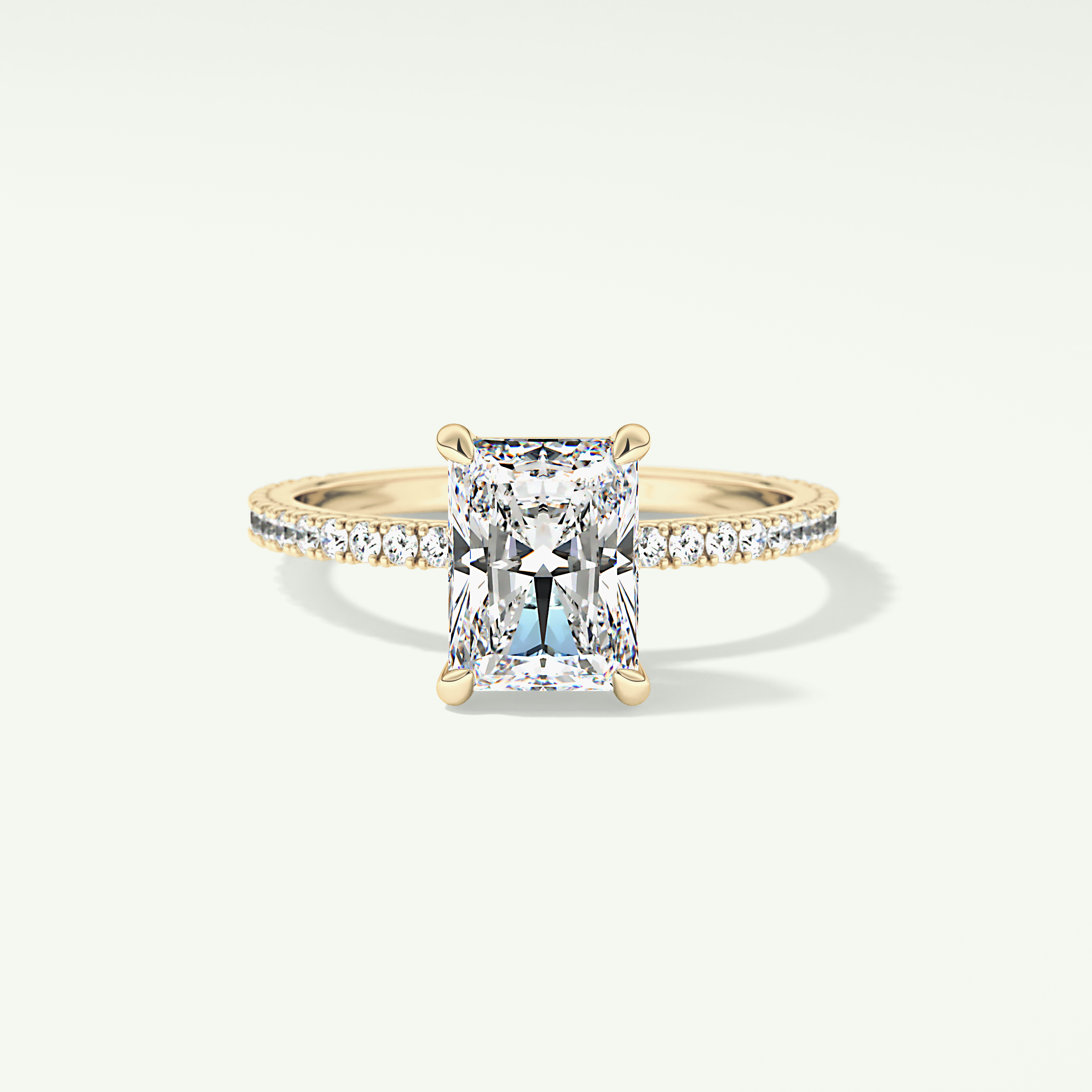 2.0 CT Radiant Cut Pave Lab-Grown Diamond Engagement Ring 1