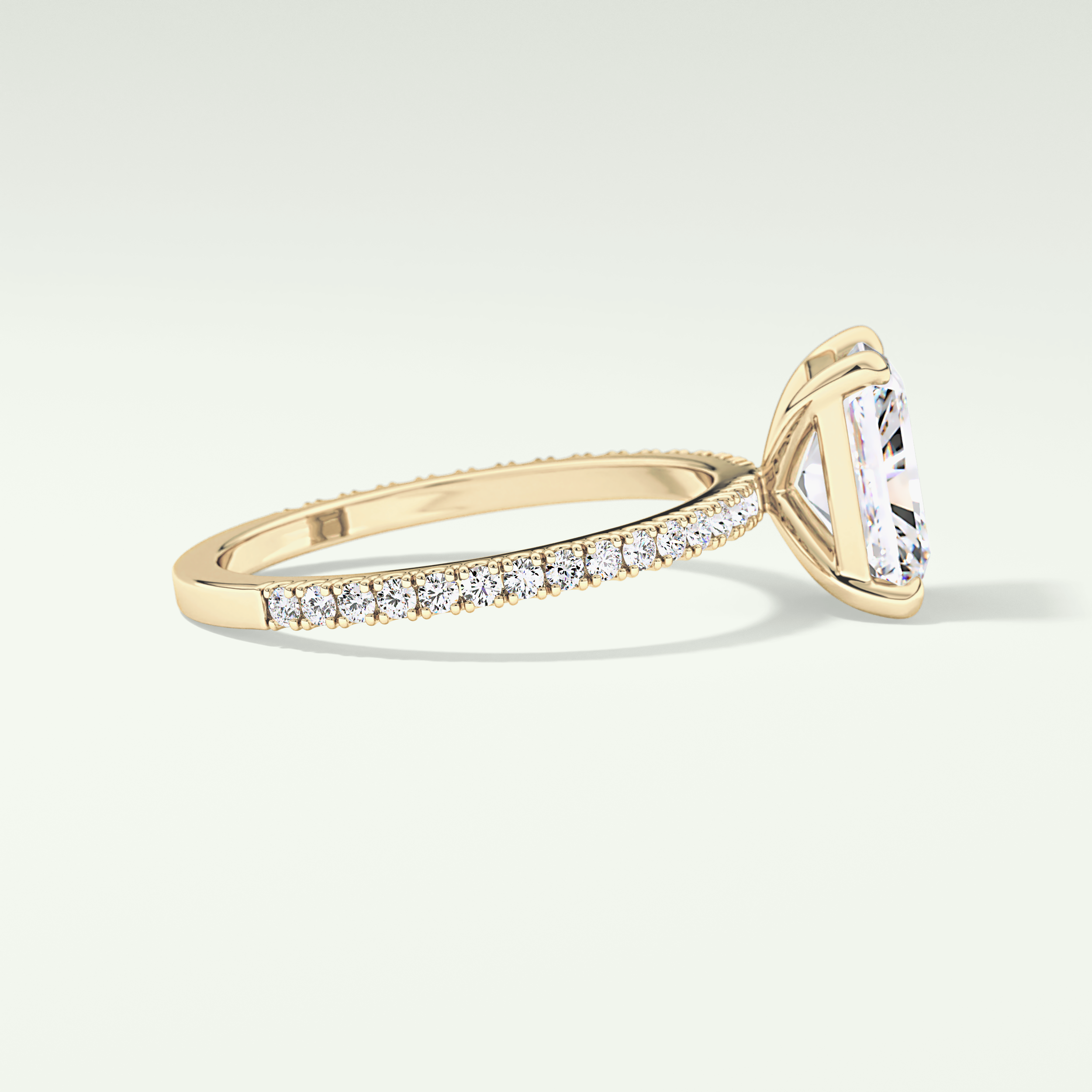 2.0 CT Radiant Cut Pave Lab-Grown Diamond Engagement Ring 3