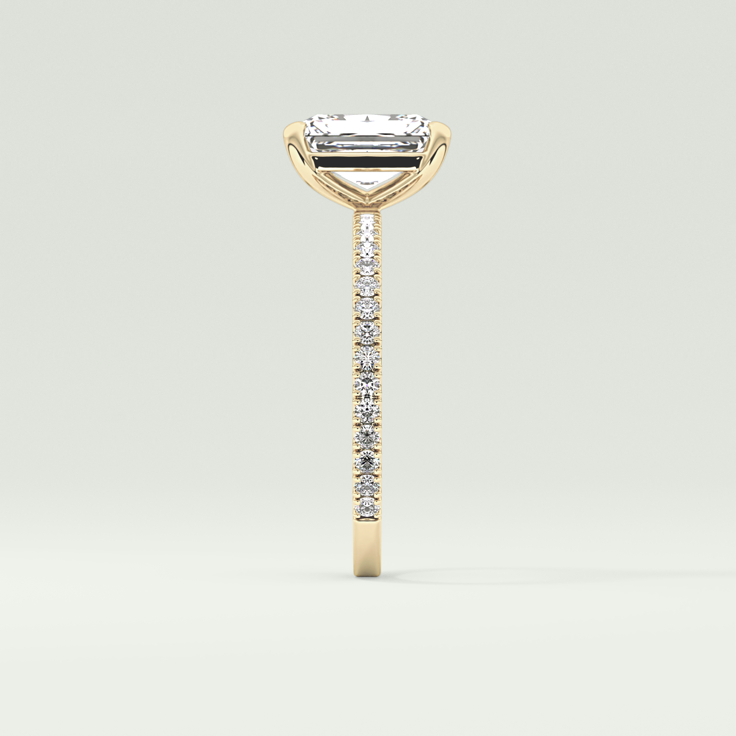 2.0 CT Radiant Cut Pave Lab-Grown Diamond Engagement Ring 4