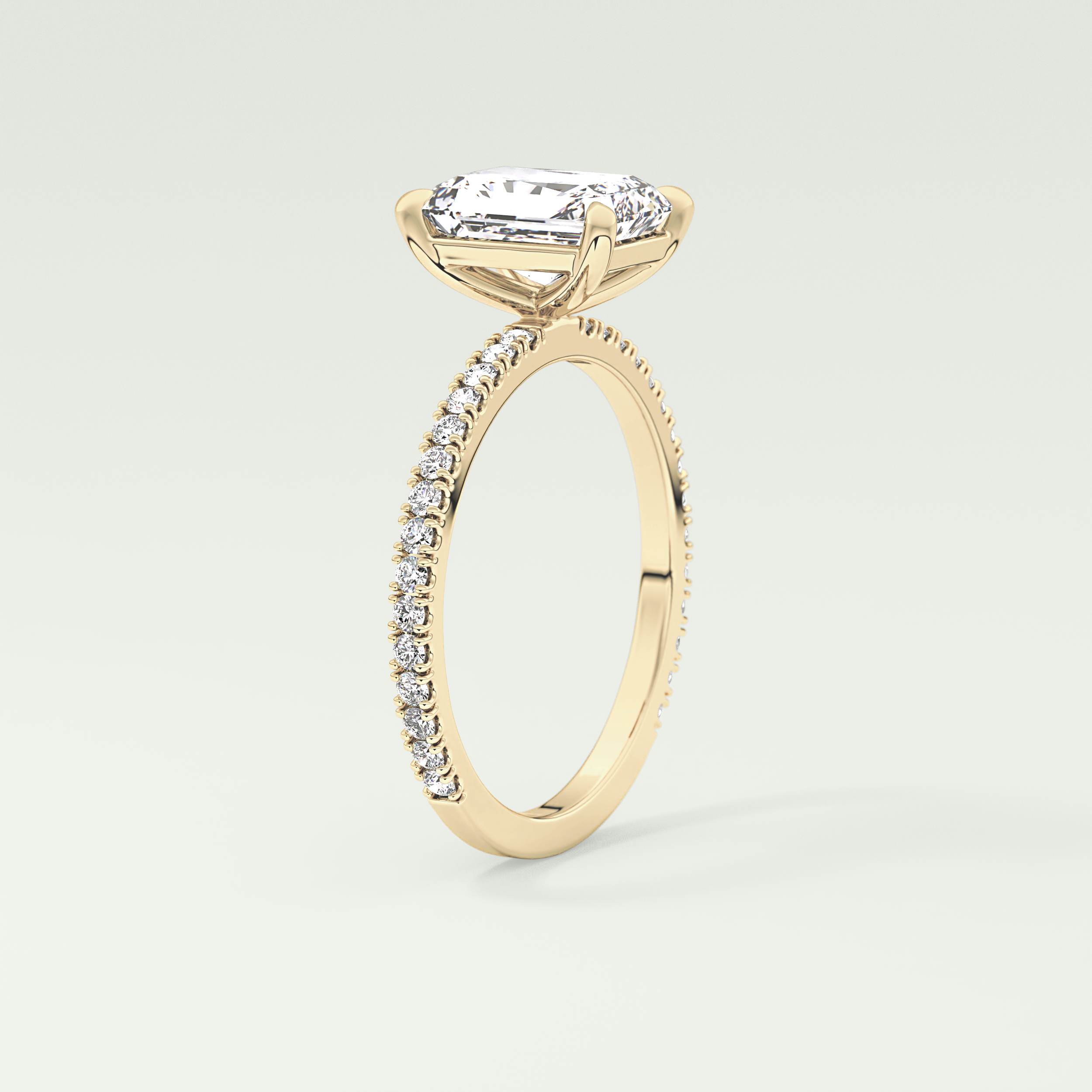 2.0 CT Radiant Cut Pave Lab-Grown Diamond Engagement Ring 5