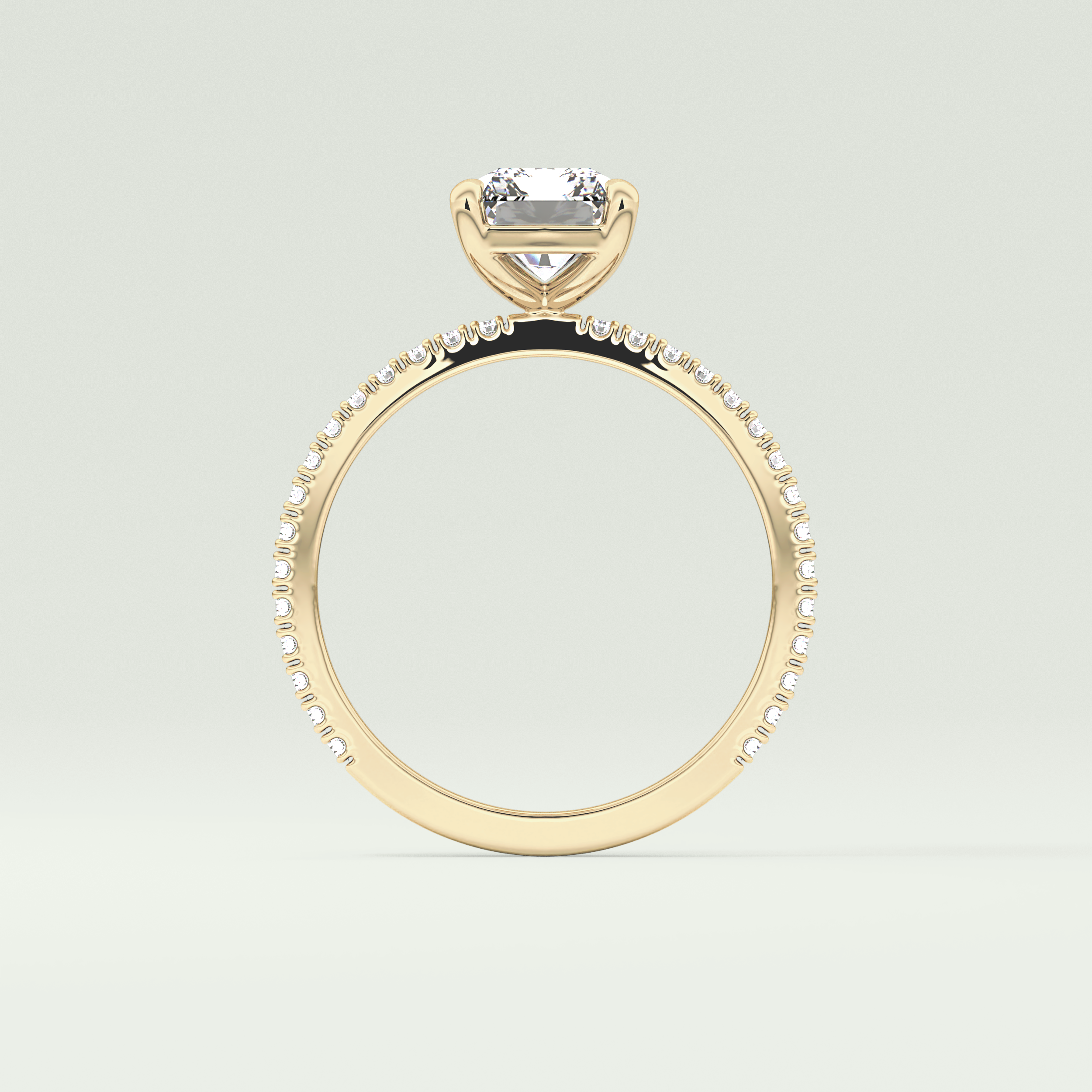 2.0 CT Radiant Cut Pave Lab-Grown Diamond Engagement Ring 6