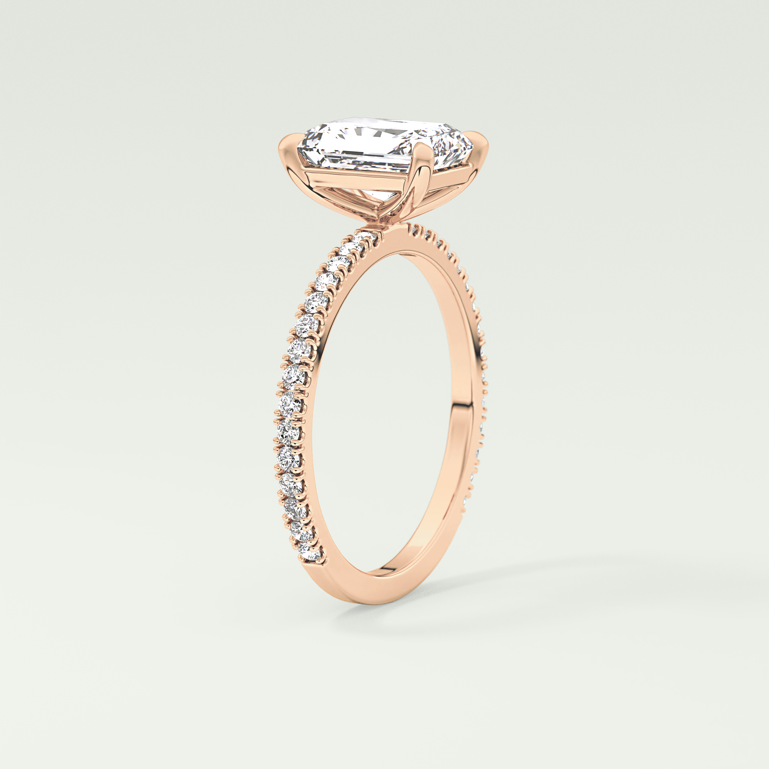 2.0 CT Radiant Cut Pave Lab-Grown Diamond Engagement Ring 11