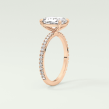2.0 CT Radiant Cut Pave Moissanite Engagement Ring