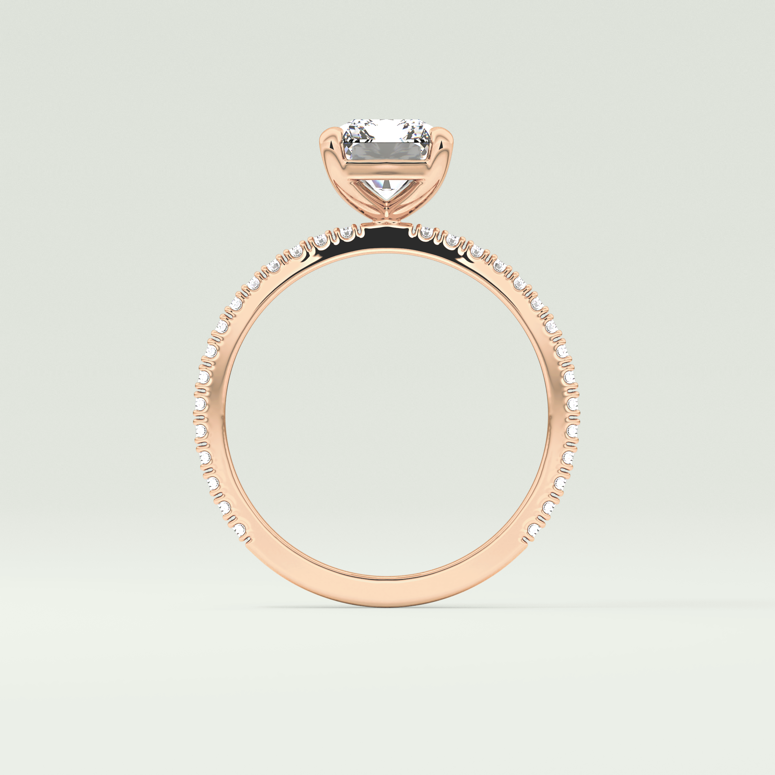2.0 CT Radiant Cut Pave Lab-Grown Diamond Engagement Ring 12