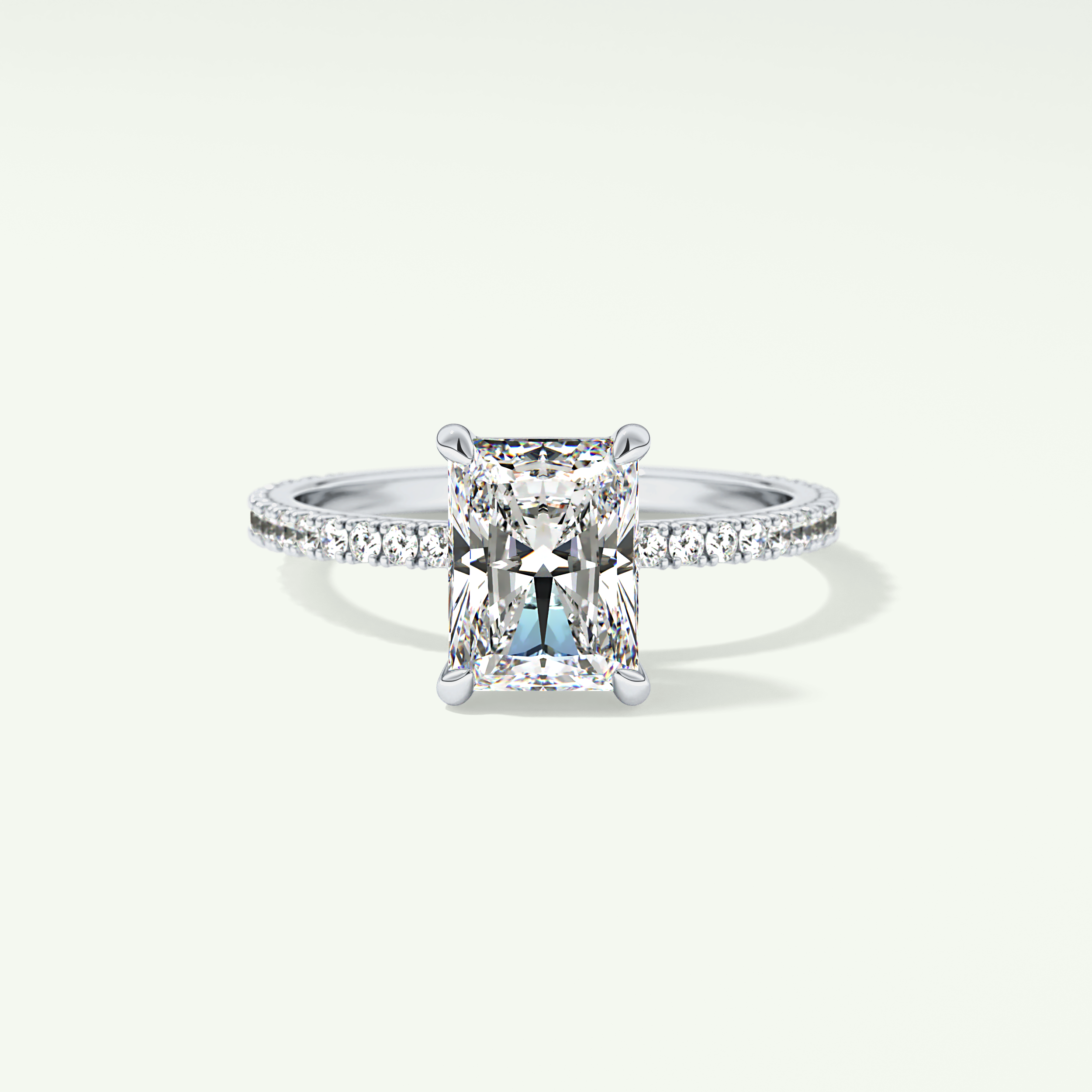 2.0 CT Radiant Cut Pave Lab-Grown Diamond Engagement Ring 13