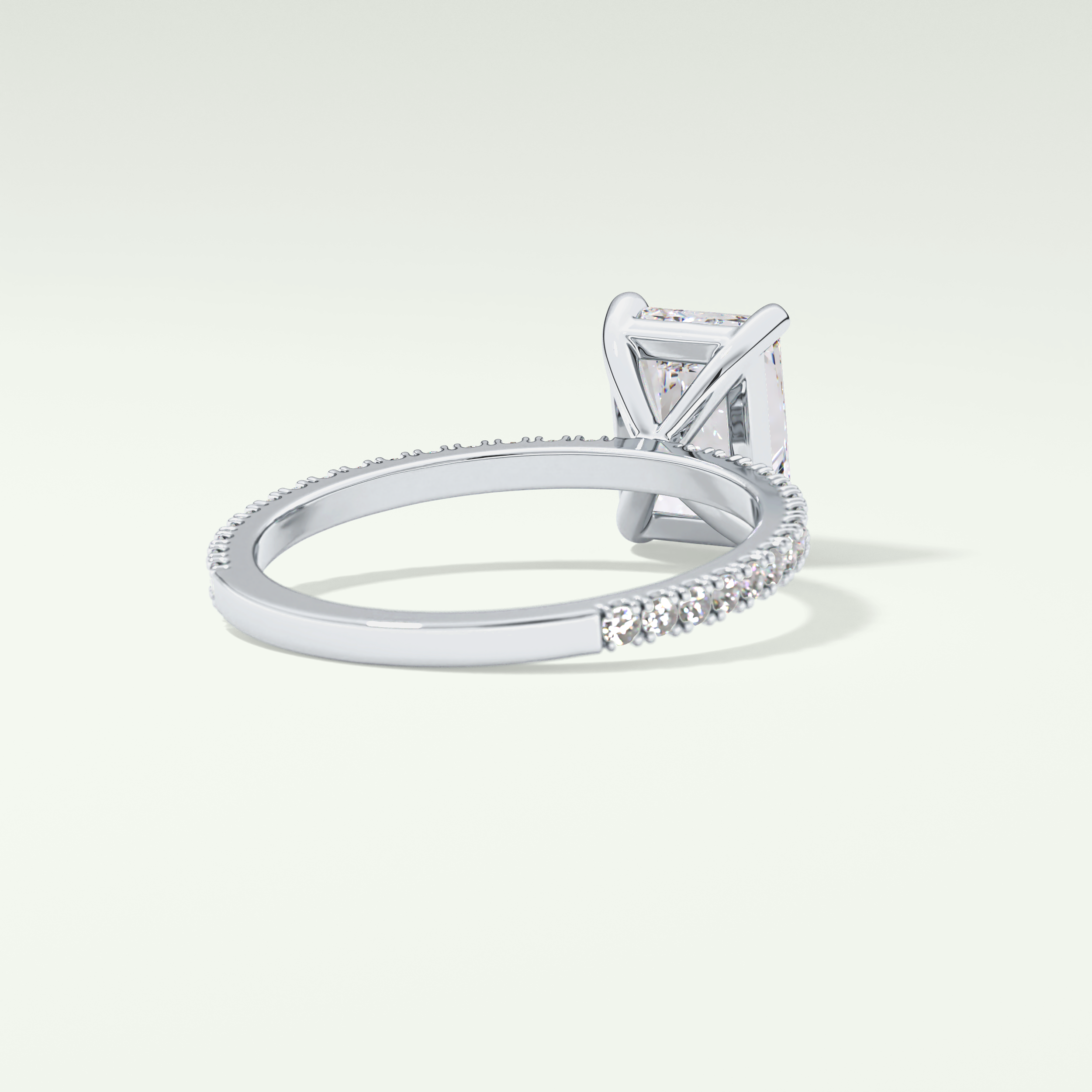 2.0 CT Radiant Cut Pave Lab-Grown Diamond Engagement Ring 14