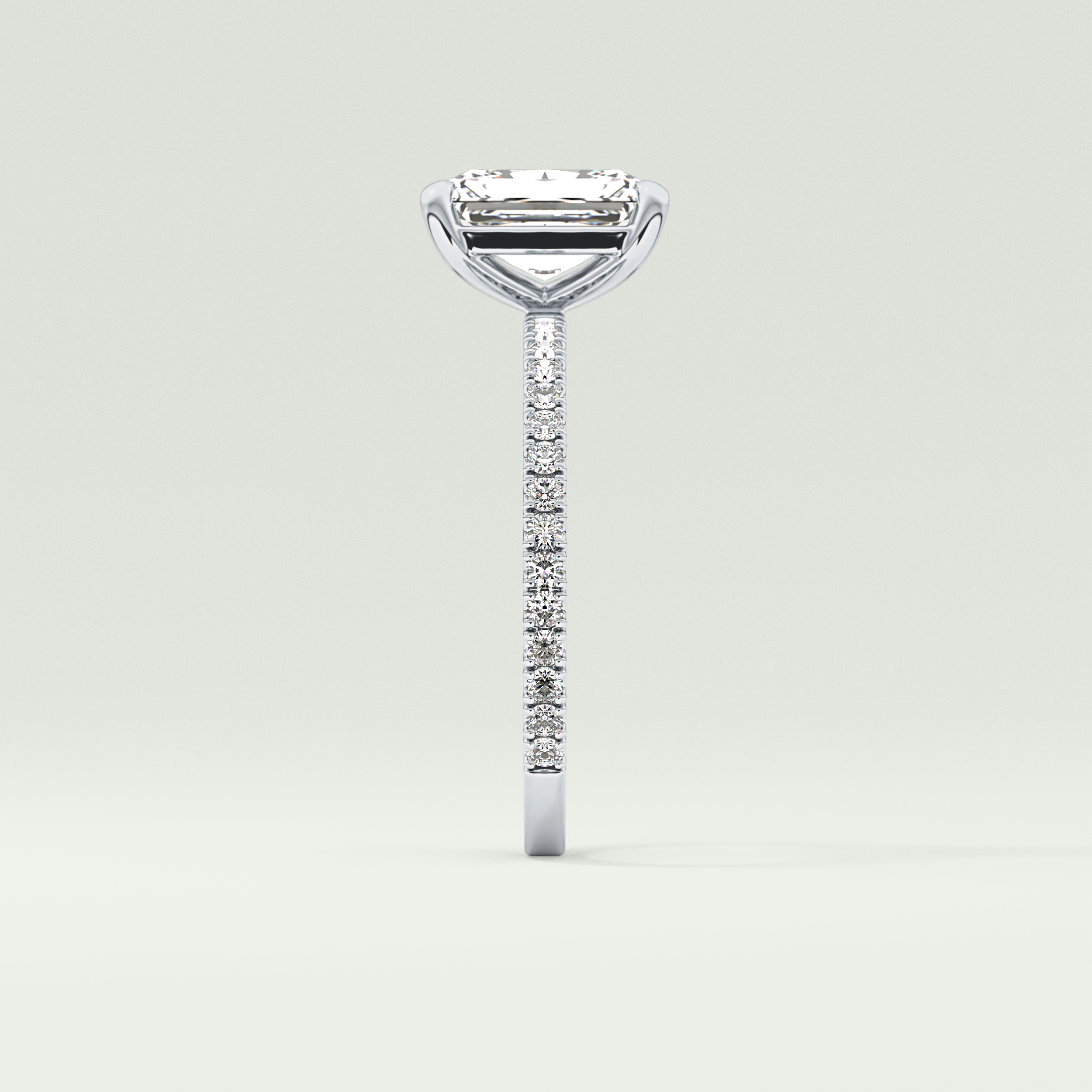2.0 CT Radiant Cut Pave Lab-Grown Diamond Engagement Ring 16