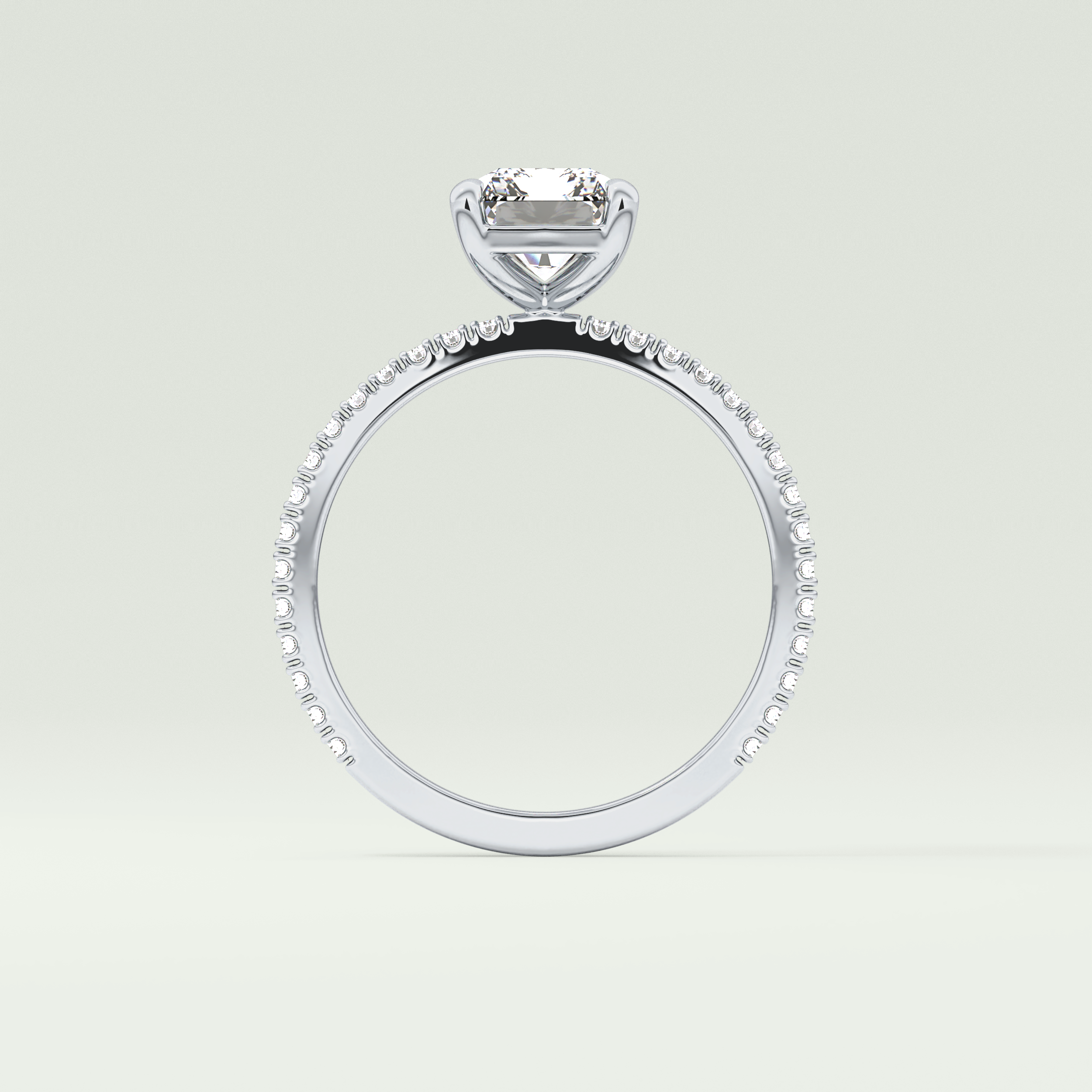 2.0 CT Radiant Cut Pave Lab-Grown Diamond Engagement Ring 18