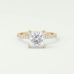 2.0 CT Princess Cut Pave Lab-Grown Diamond Engagement Ring 1