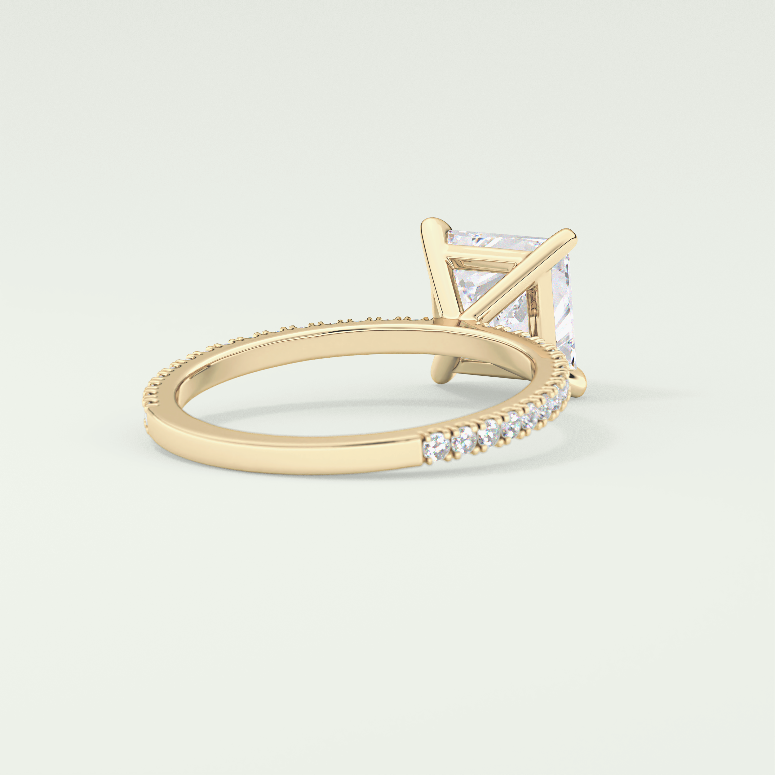 2.0 CT Princess Cut Pave Lab-Grown Diamond Engagement Ring 2
