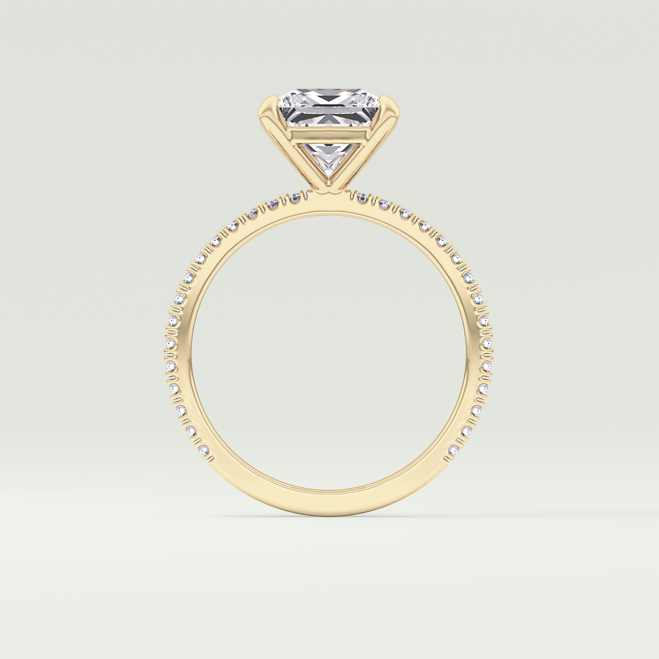 2.0 CT Princess Cut Pave Lab-Grown Diamond Engagement Ring 4