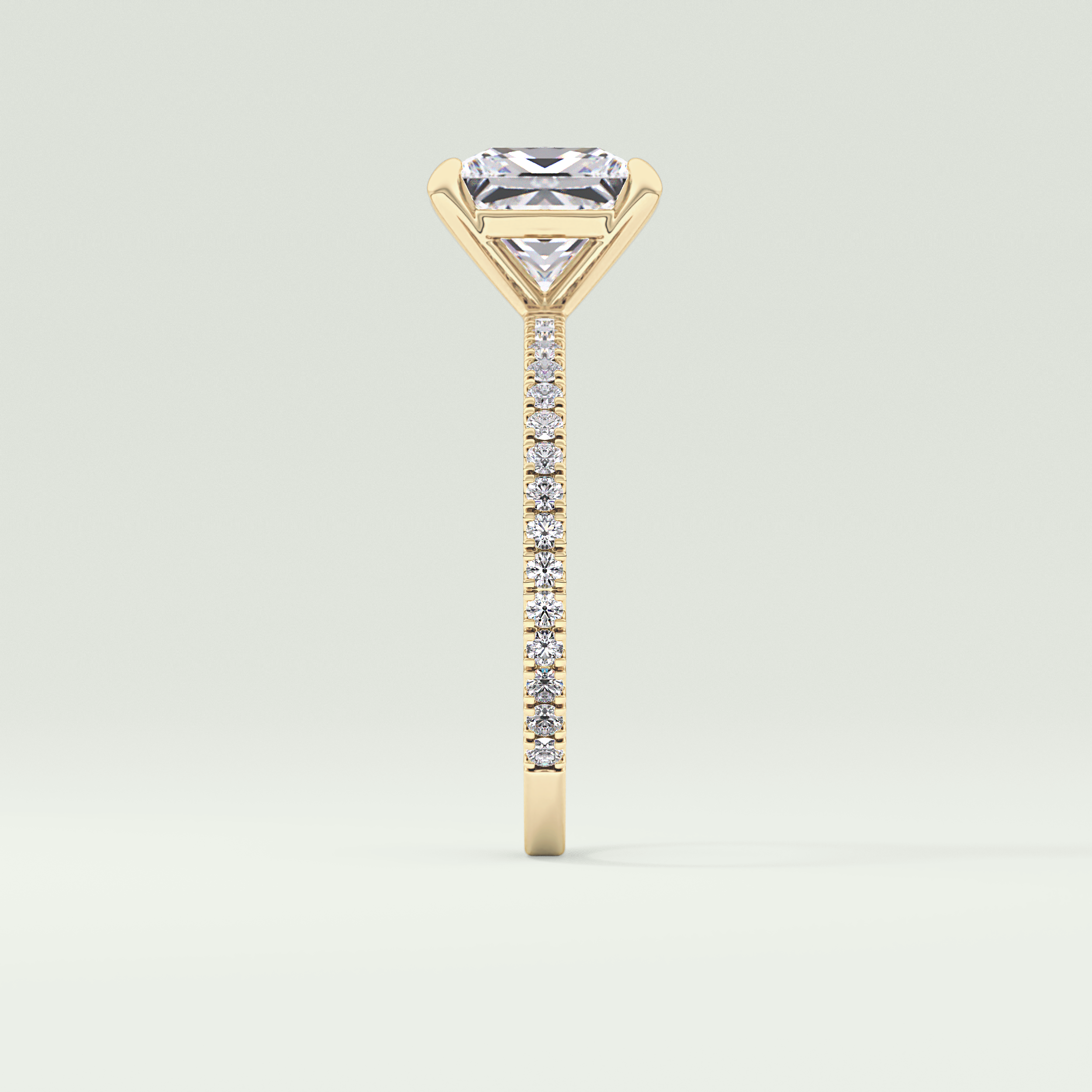 2.0 CT Princess Cut Pave Lab-Grown Diamond Engagement Ring 5