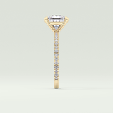 2.0 CT Princess Cut Pave Lab-Grown Diamond Engagement Ring 6
