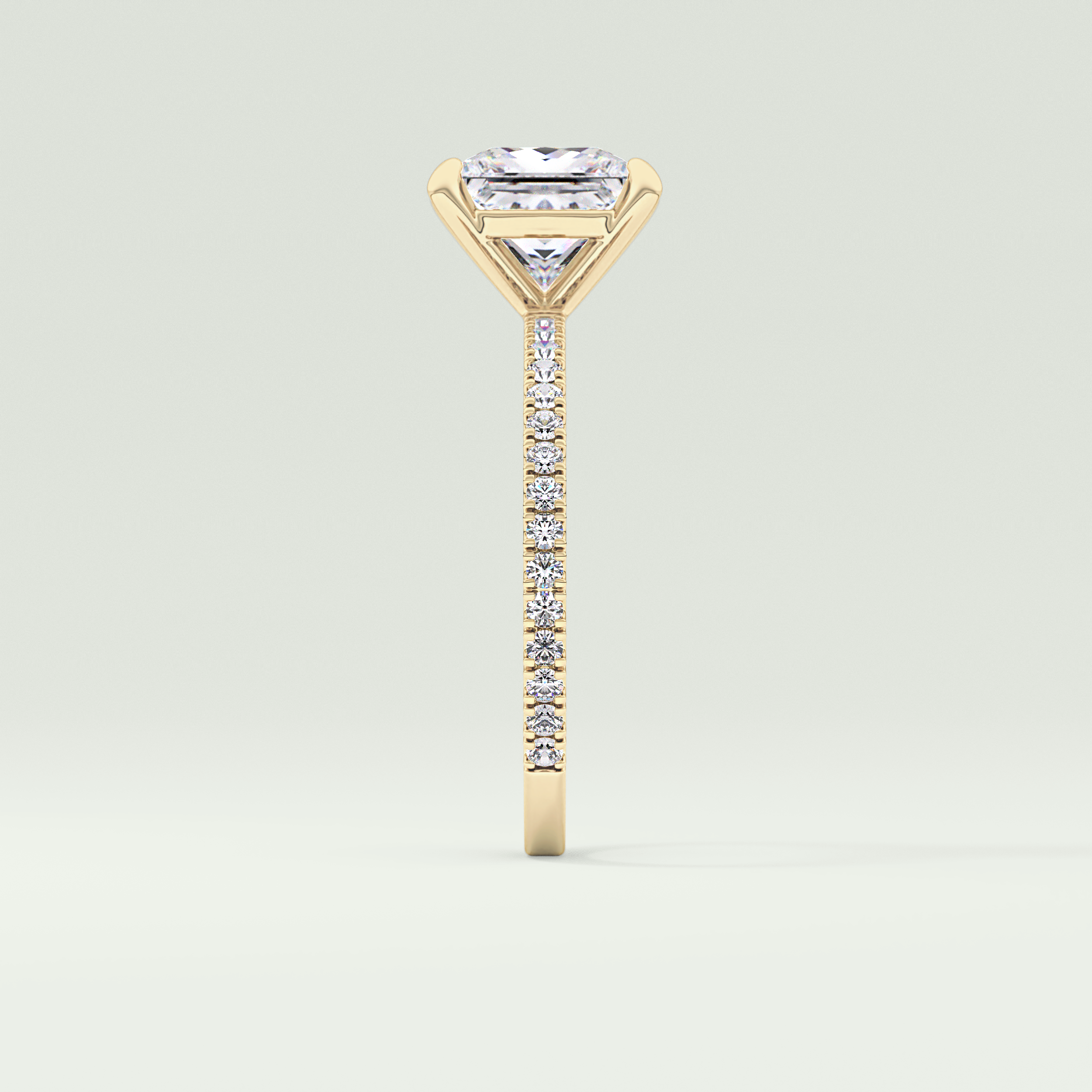 2.0 CT Princess Cut Pave Lab-Grown Diamond Engagement Ring 6