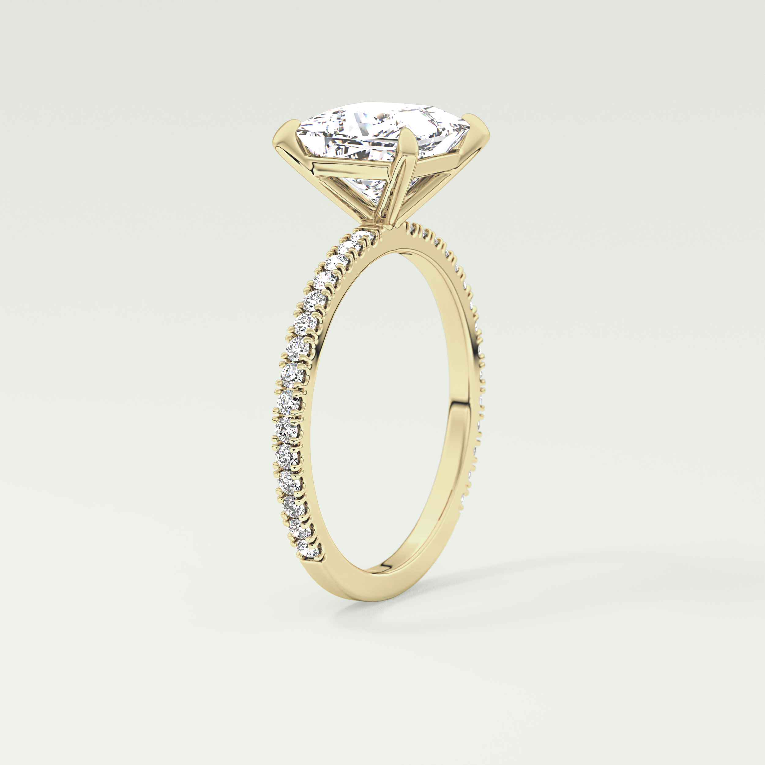 2.0 CT Princess Cut Pave Lab-Grown Diamond Engagement Ring 7