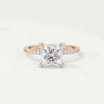 2.0 CT Princess Cut Pave Lab-Grown Diamond Engagement Ring 9