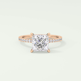 2.0 CT Princess Cut Pave Lab-Grown Diamond Engagement Ring 9