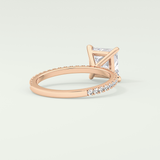 2.0 CT Princess Cut Pave Lab-Grown Diamond Engagement Ring 10