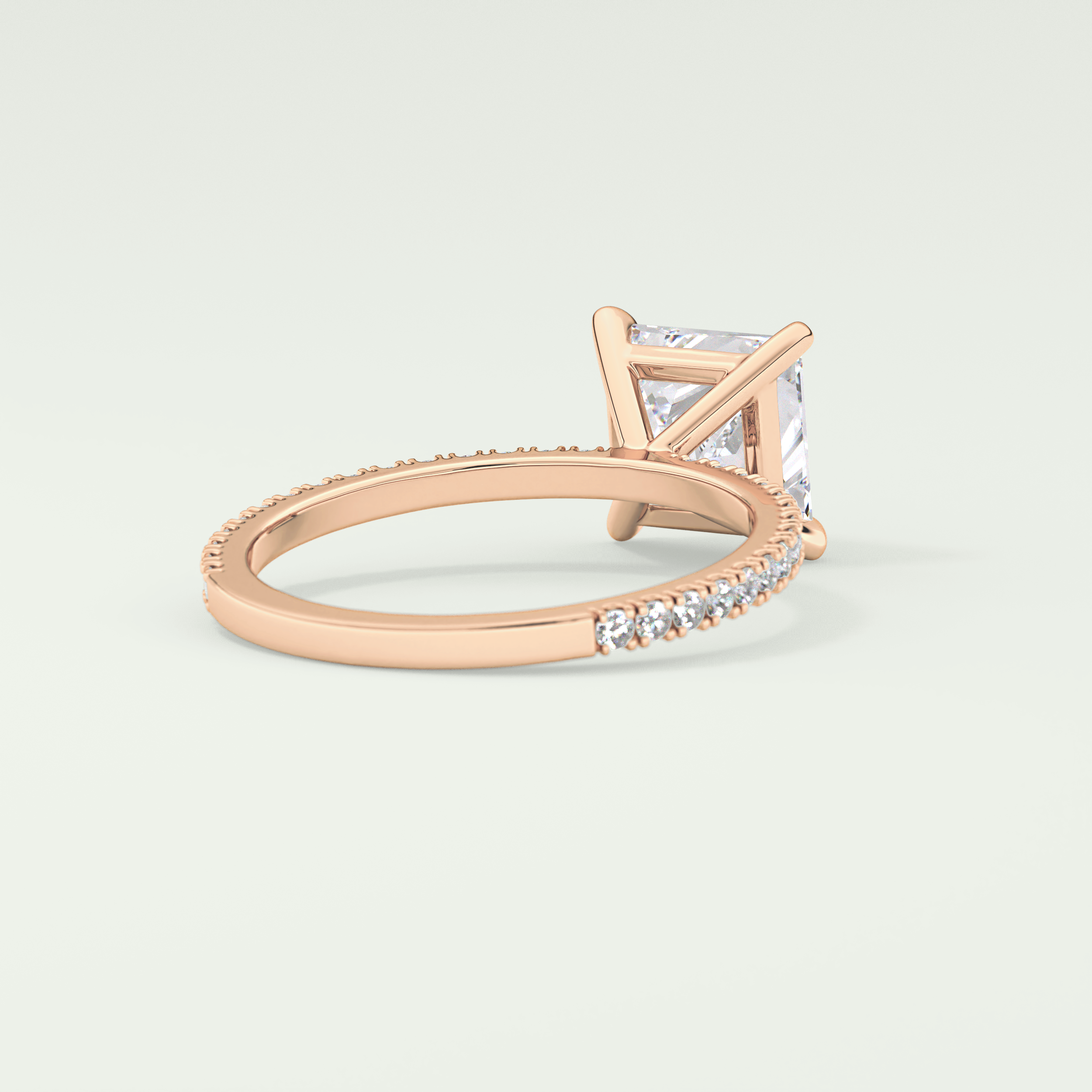 2.0 CT Princess Cut Pave Lab-Grown Diamond Engagement Ring 10