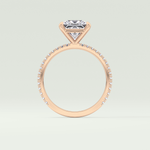 2.0 CT Princess Cut Pave Lab-Grown Diamond Engagement Ring 12