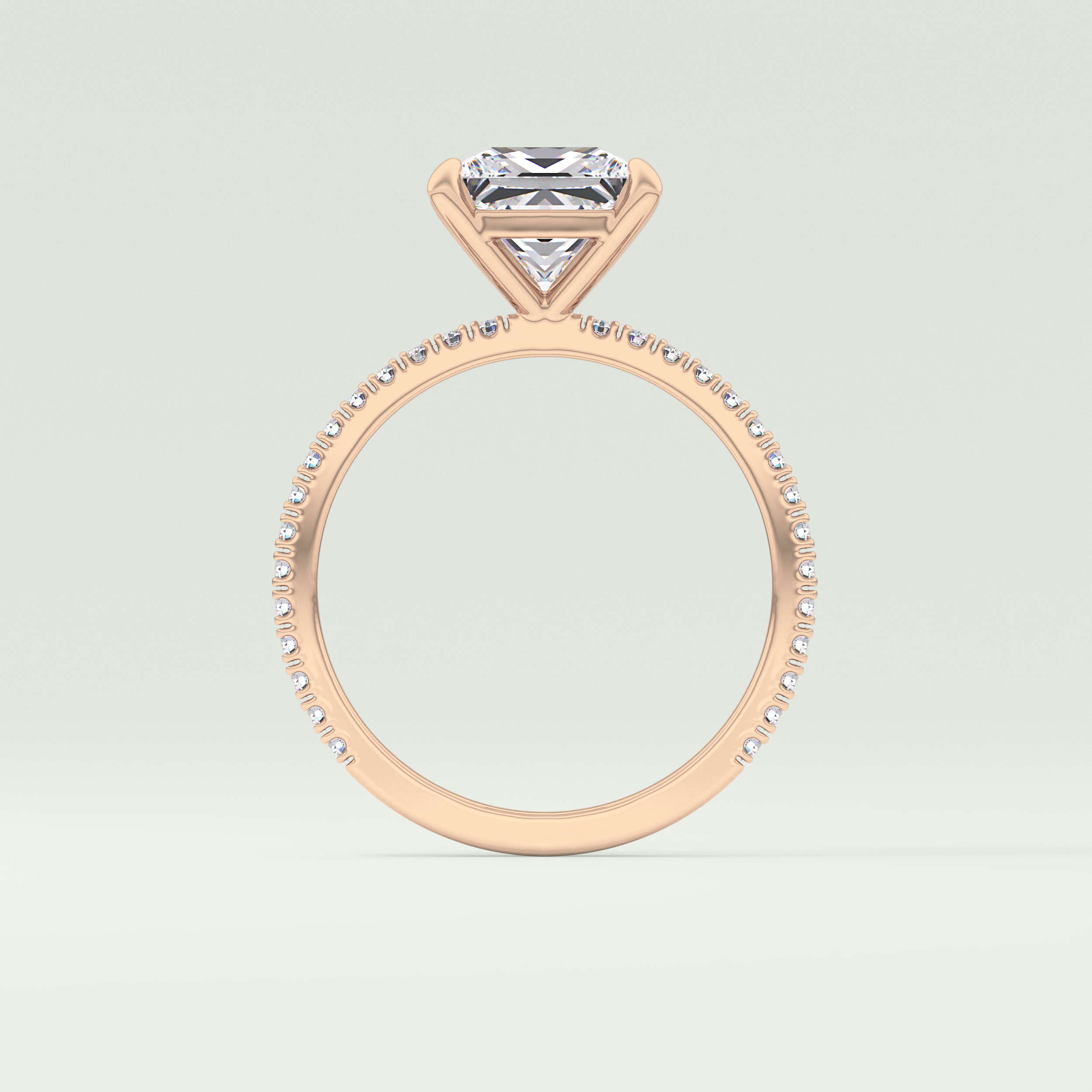 2.0 CT Princess Cut Pave Lab-Grown Diamond Engagement Ring 12