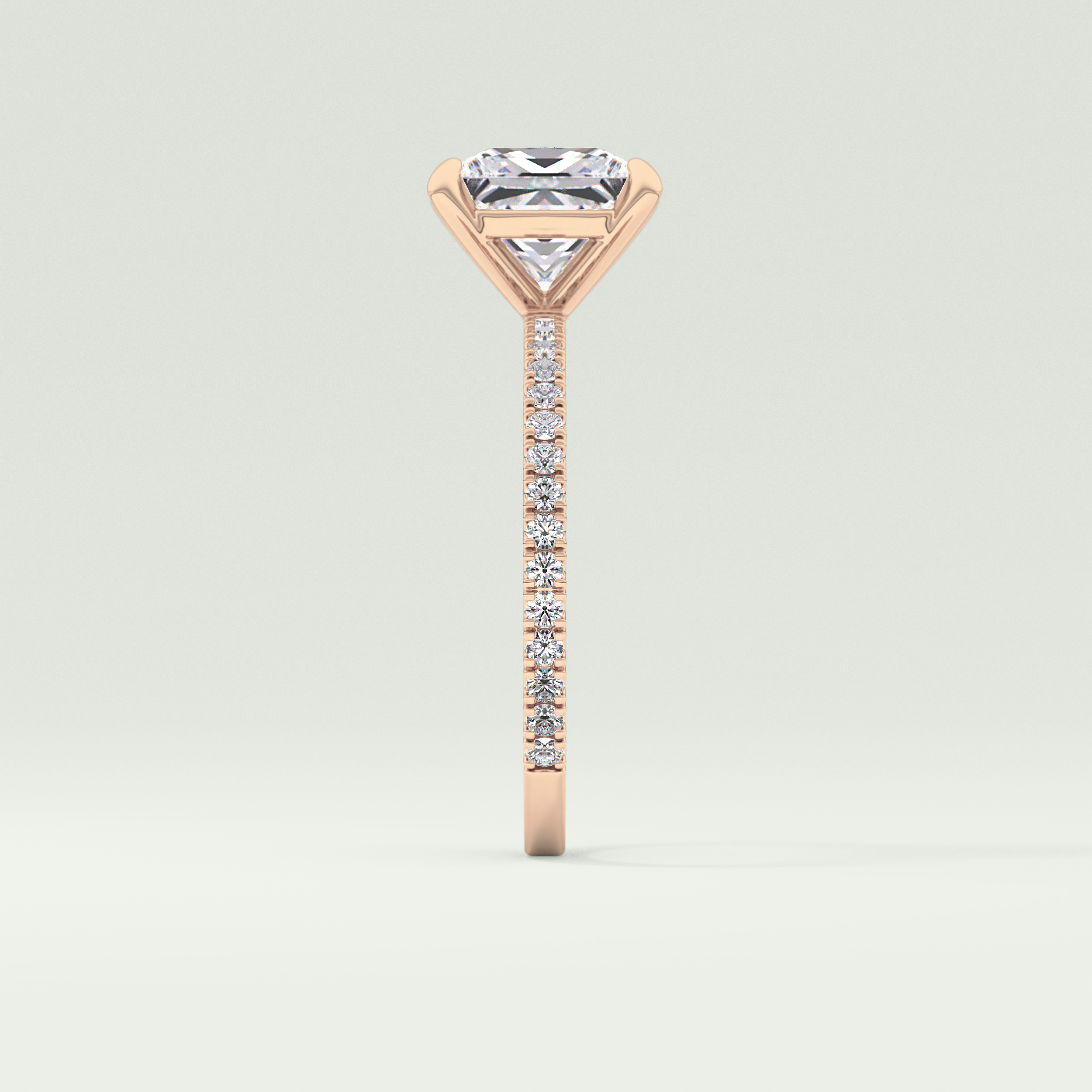 2.0 CT Princess Cut Pave Lab-Grown Diamond Engagement Ring 13