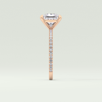 2.0 CT Princess Cut Pave Moissanite Engagement Ring
