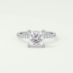 2.0 CT Princess Cut Pave Lab-Grown Diamond Engagement Ring 17