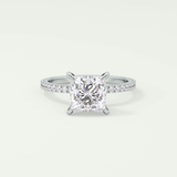 2.0 CT Princess Cut Pave Lab-Grown Diamond Engagement Ring 17