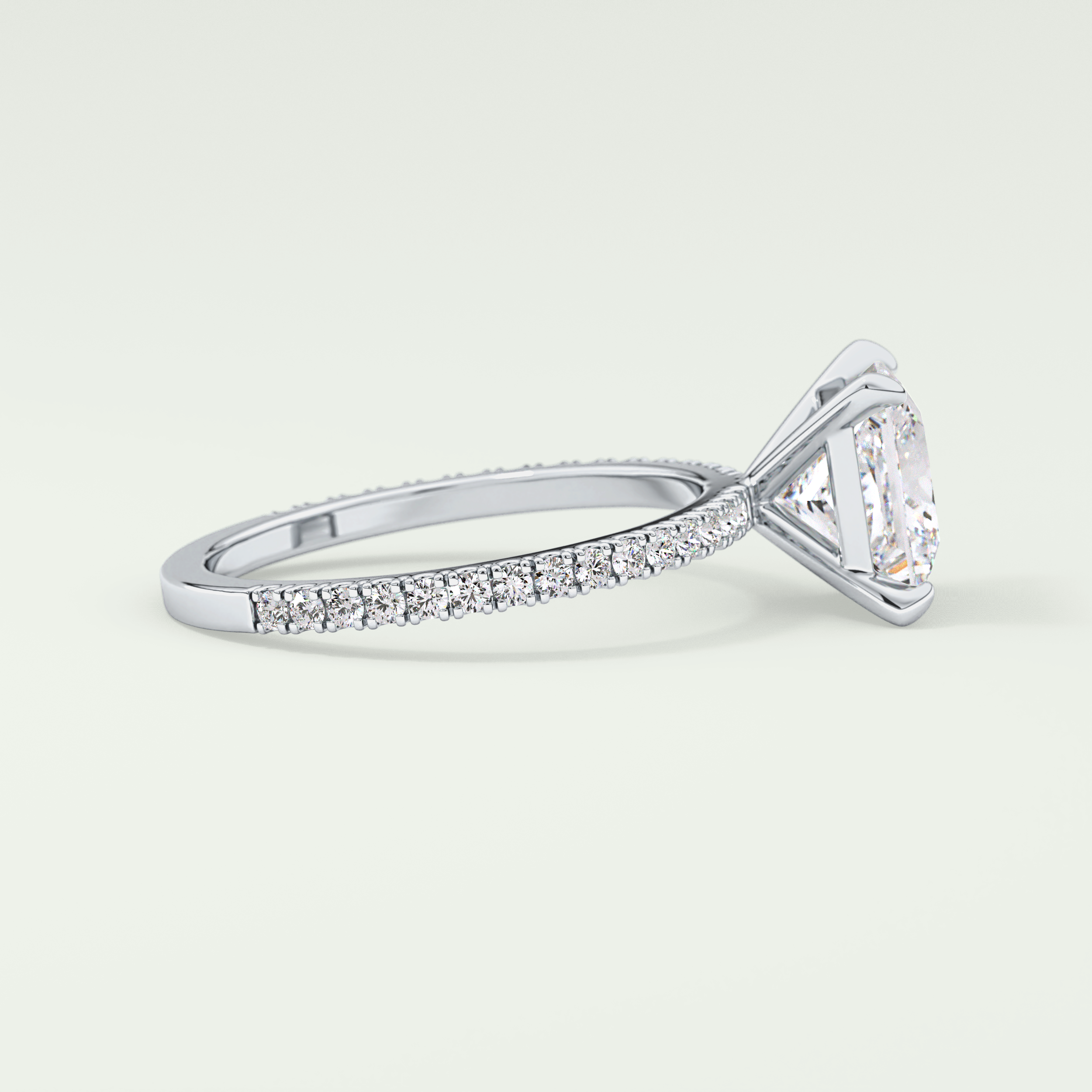 2.0 CT Princess Cut Pave Lab-Grown Diamond Engagement Ring 19