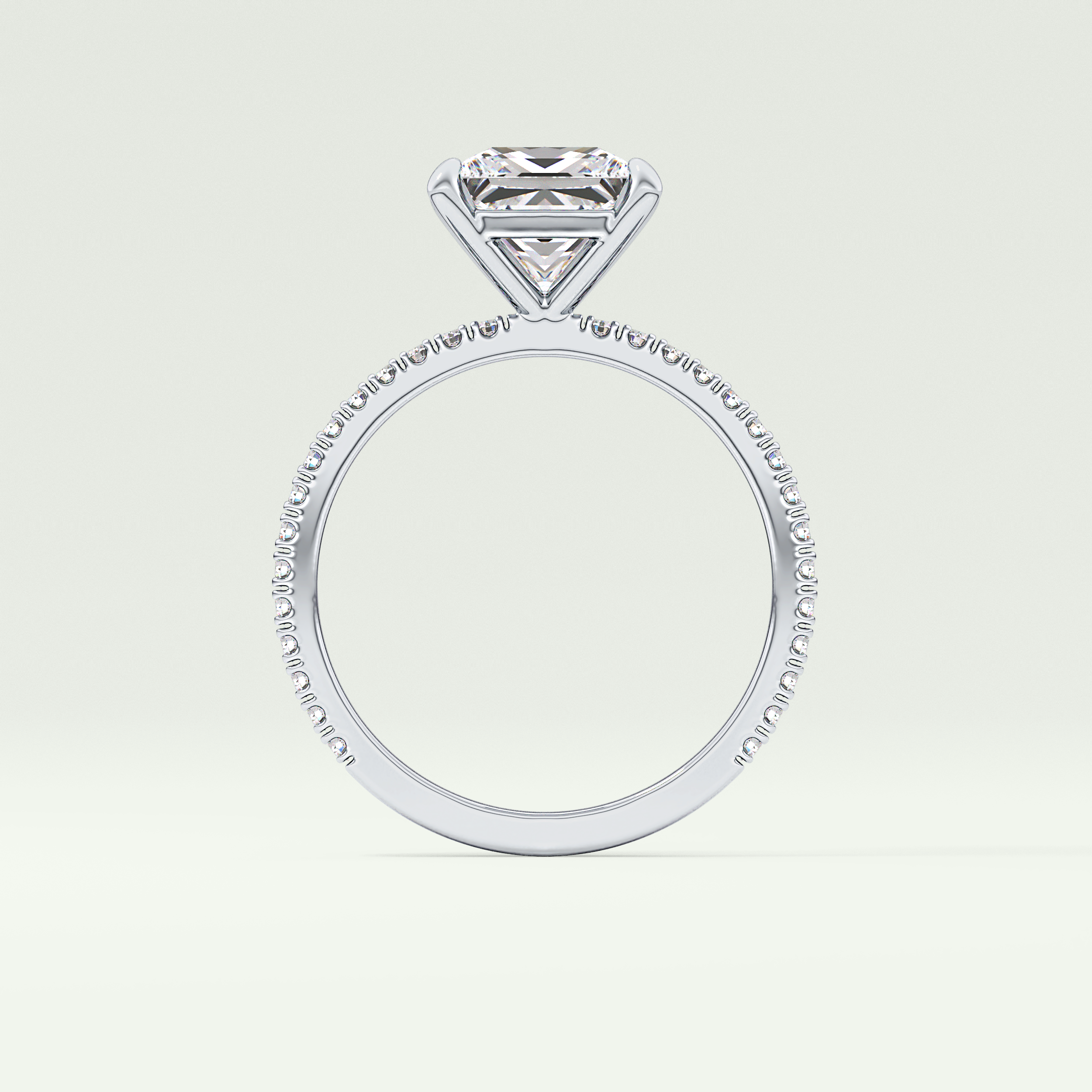 2.0 CT Princess Cut Pave Lab-Grown Diamond Engagement Ring 20
