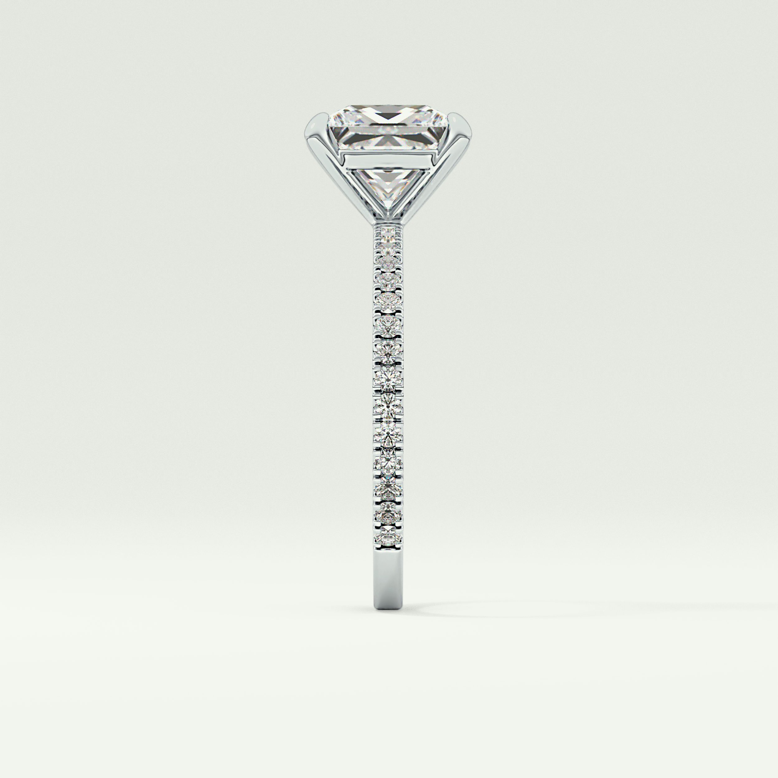 2.0 CT Princess Cut Pave Lab-Grown Diamond Engagement Ring 21