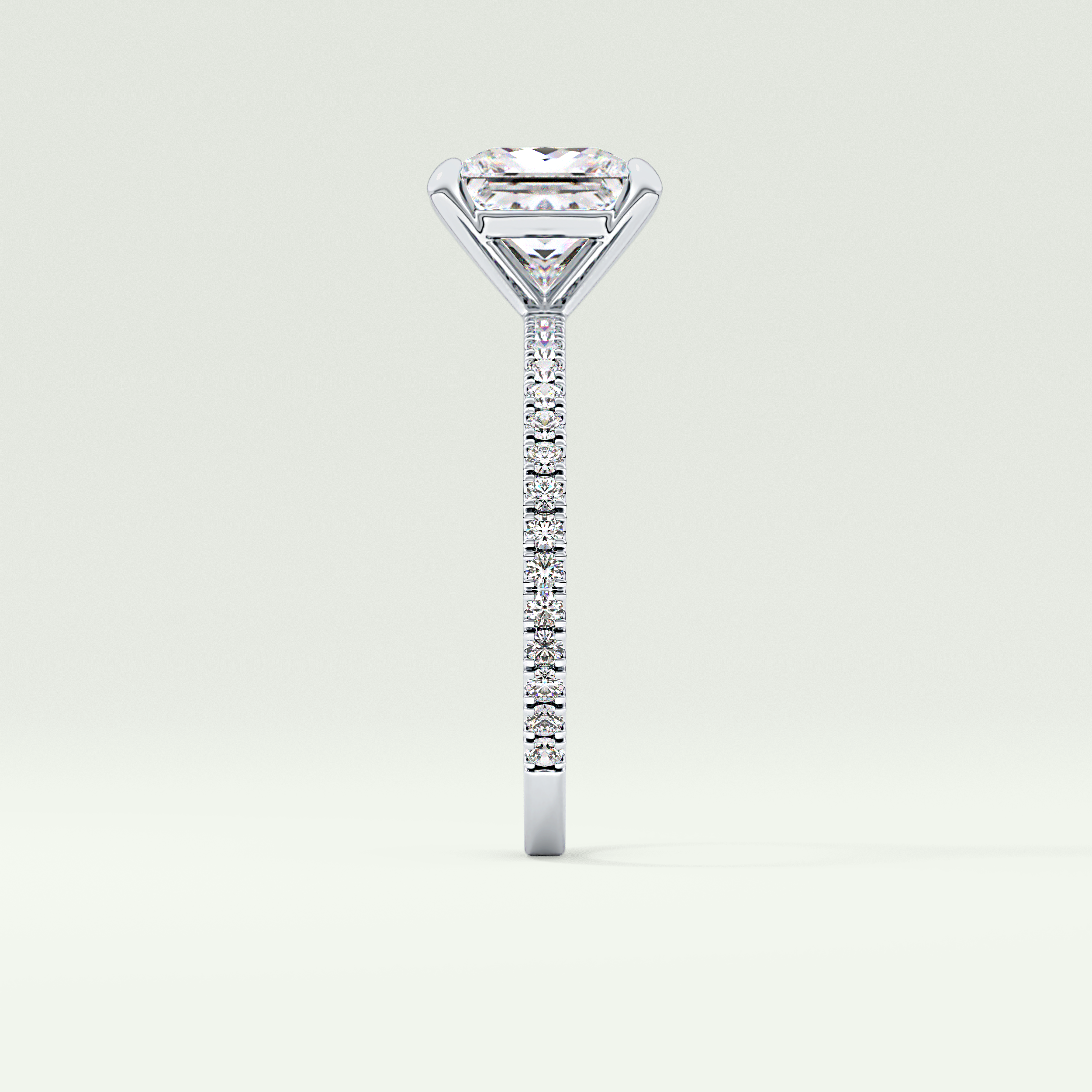 2.0 CT Princess Cut Pave Lab-Grown Diamond Engagement Ring 22