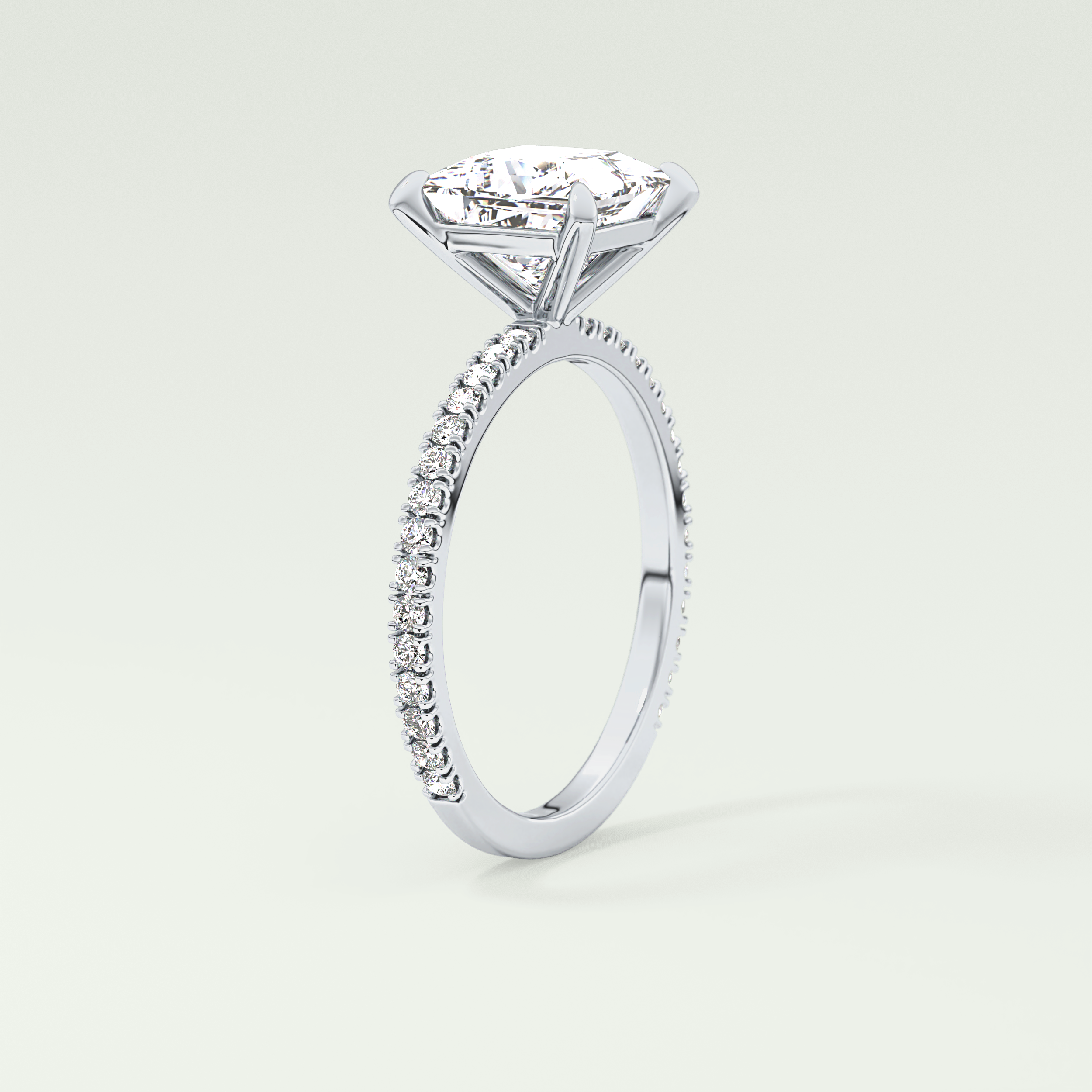 2.0 CT Princess Cut Pave Lab-Grown Diamond Engagement Ring 23