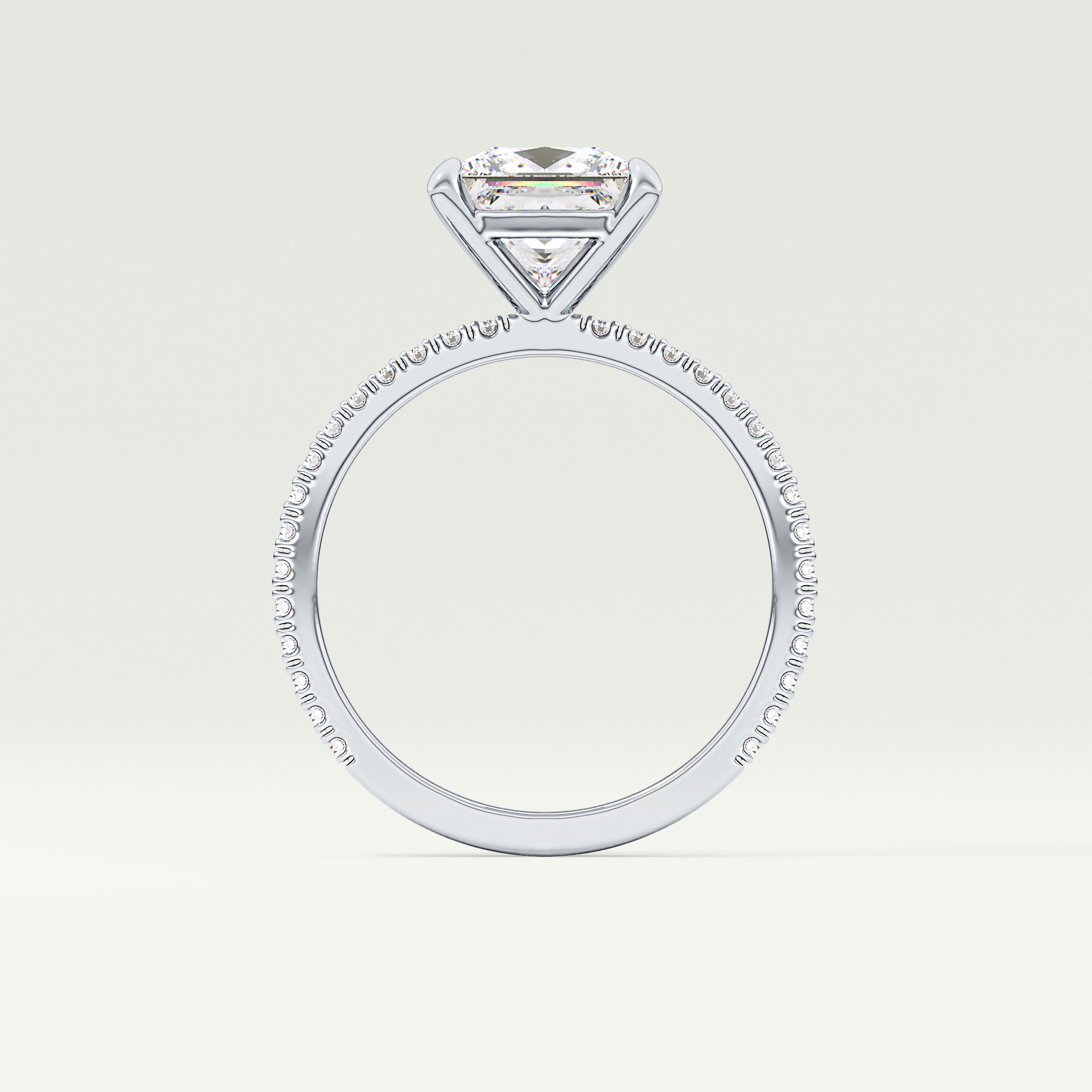 2.0 CT Princess Cut Pave Lab-Grown Diamond Engagement Ring 24