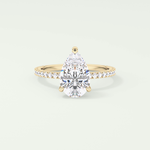 2.0 CT Pear Cut Pave Lab-Grown Diamond Engagement Ring 1