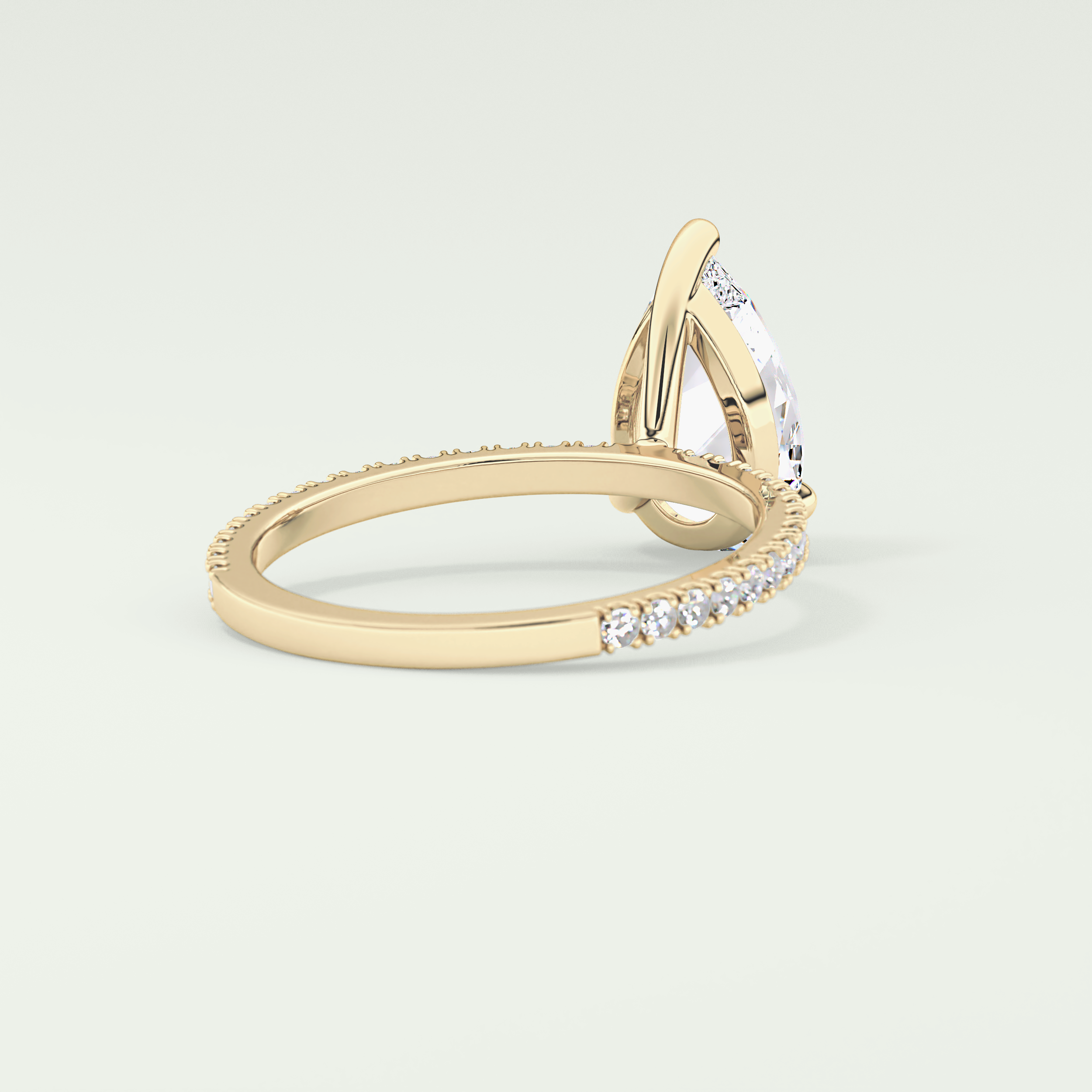 2.0 CT Pear Cut Pave Lab-Grown Diamond Engagement Ring 2