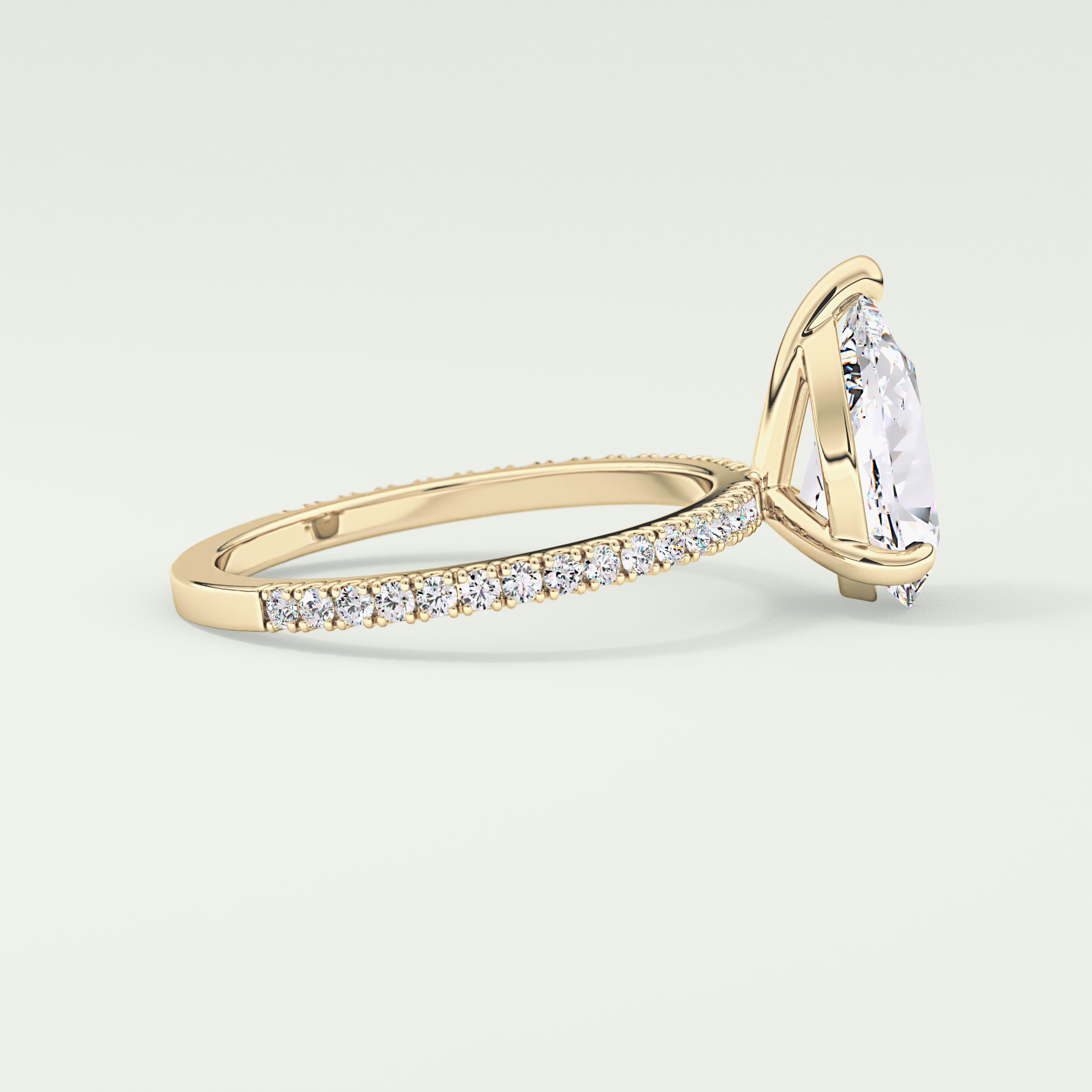 2.0 CT Pear Cut Pave Lab-Grown Diamond Engagement Ring 3